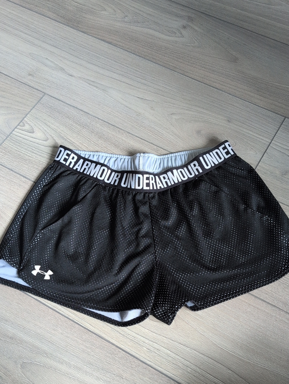 Under Armour Black Mesh Athletic Shorts with Branded Waistband